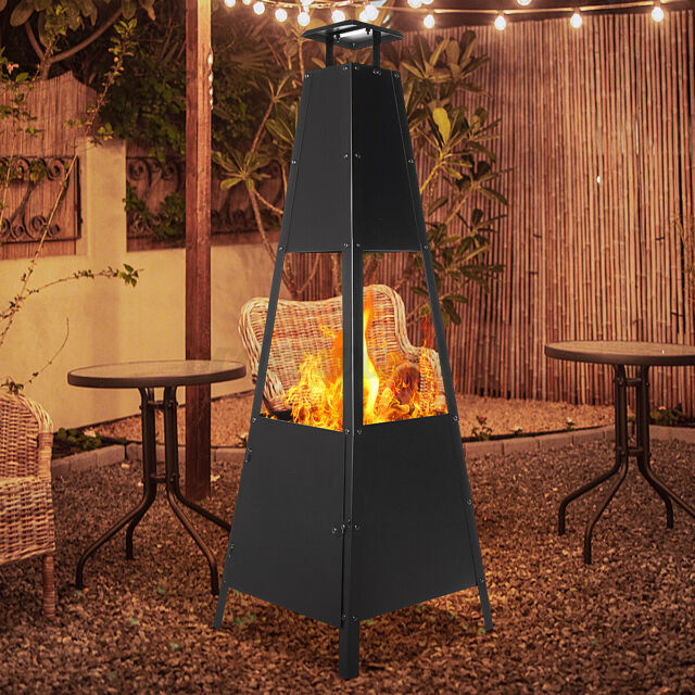 cheminee de jardin pyramide chauffante de lux