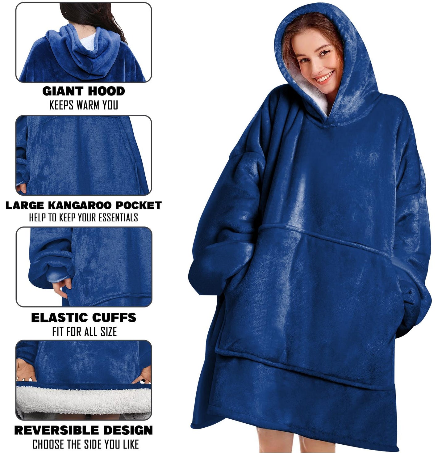 Capuche Surdimensionné Couverture Polaire XL