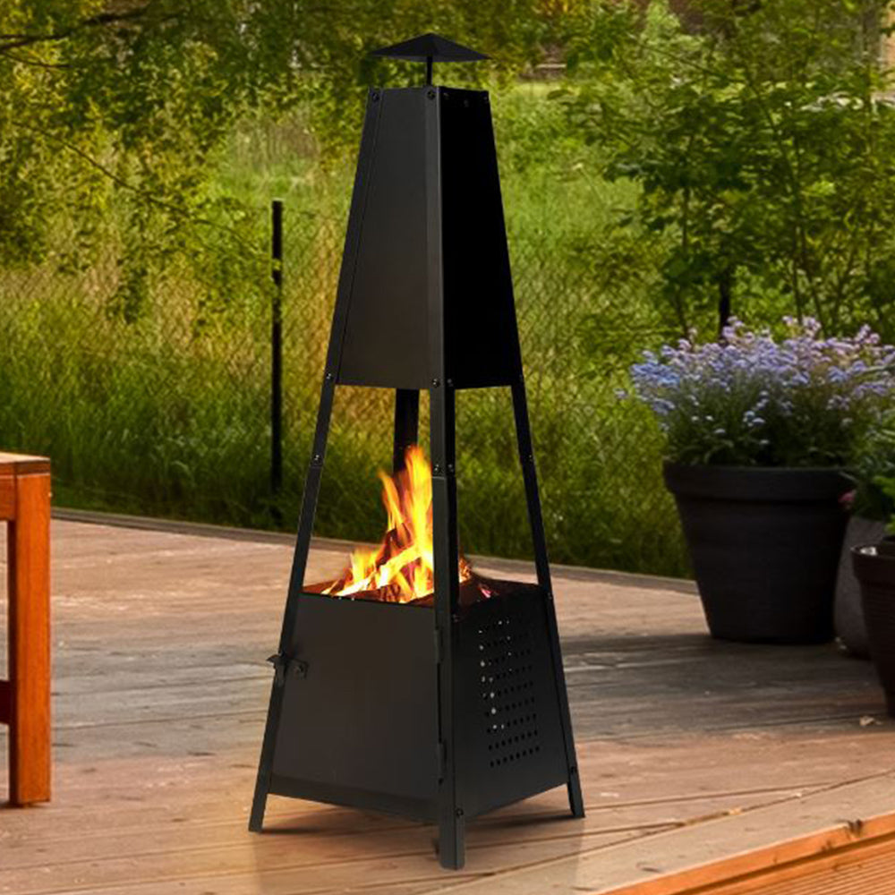 cheminee de jardin pyramide chauffante de lux