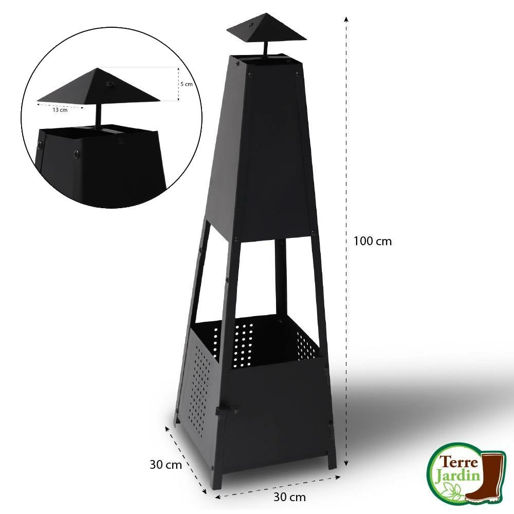 cheminee de jardin pyramide chauffante de lux