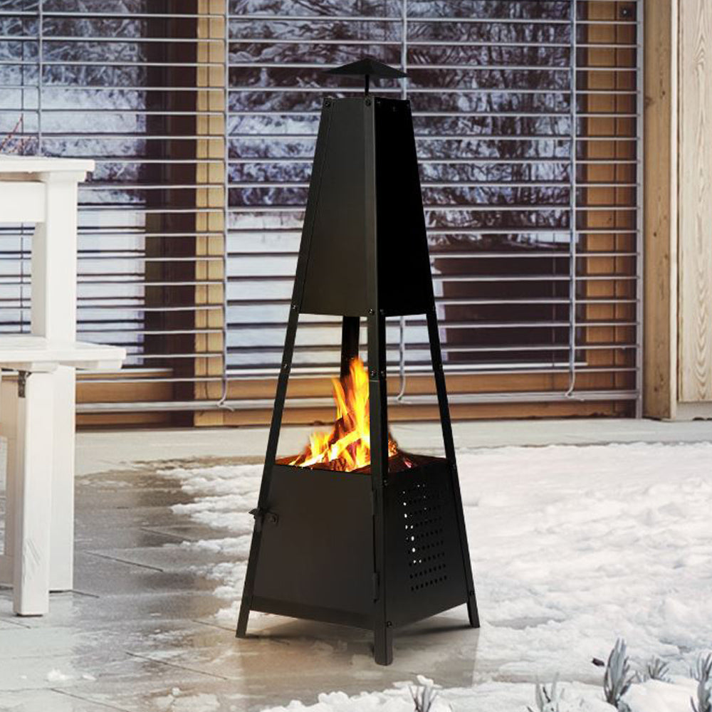 cheminee de jardin pyramide chauffante de lux