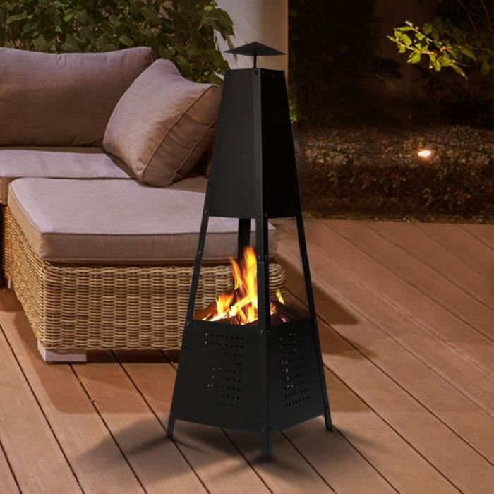 cheminee de jardin pyramide chauffante de lux
