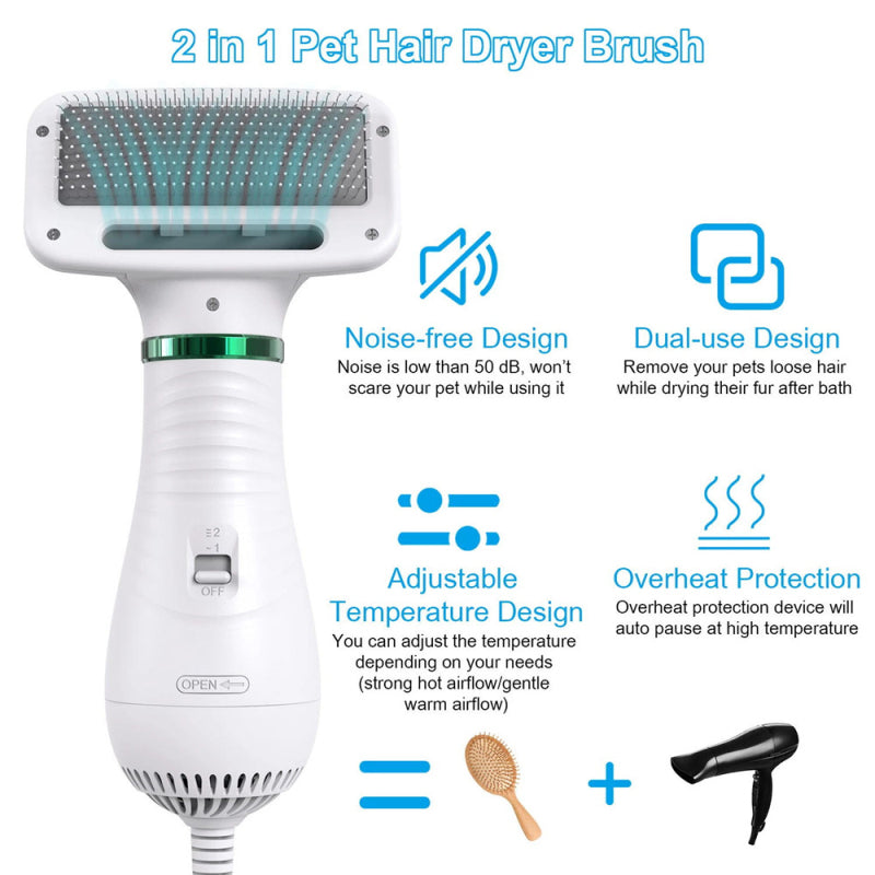 Peigne à souffler pour chiens et chats, nettoyage spécial des poils, séchage à température constante