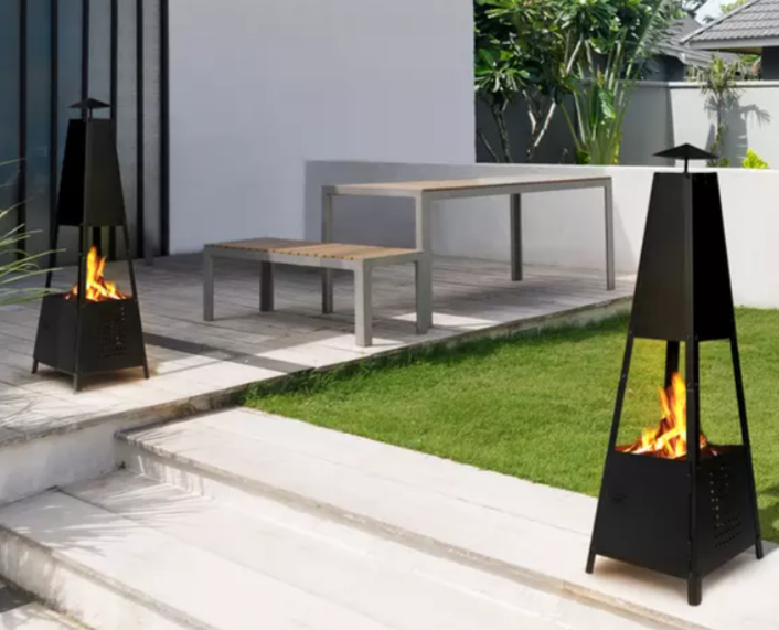 cheminee de jardin pyramide chauffante de lux