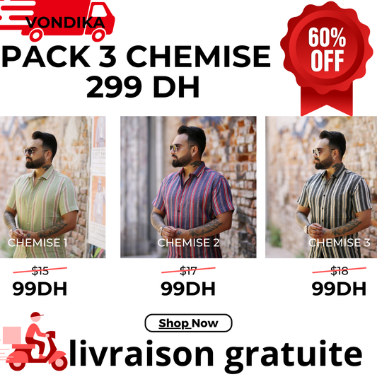 pack 3 chemise