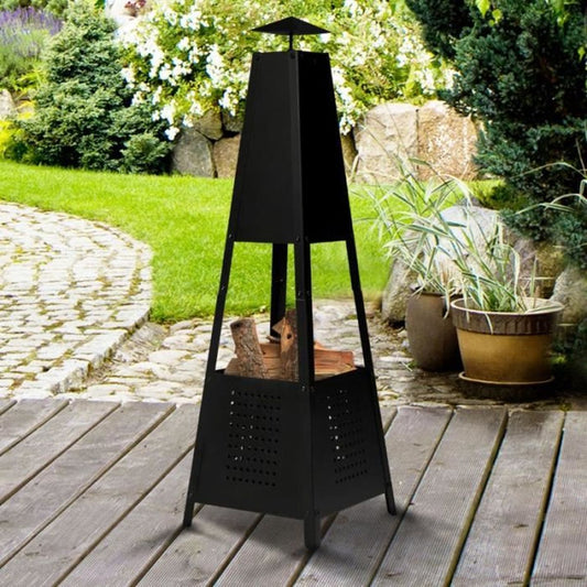 cheminee de jardin pyramide chauffante de lux